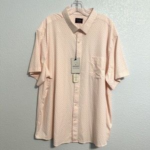 UNTUCKit Crisfield Wrinkle Free Regular Pink White Short Sleeve Shirt 3XL NWT